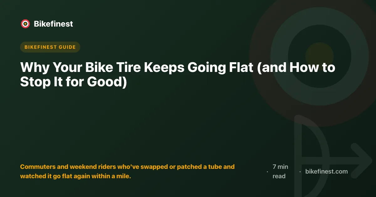Why Your Bike Tire Keeps Going Flat (and How to Stop It for Good)