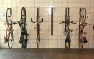 Does hanging bike by the wheel damage it? Wall mounted bike racks 
