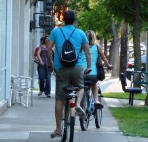 The legality of riding bikes on sidewalks
